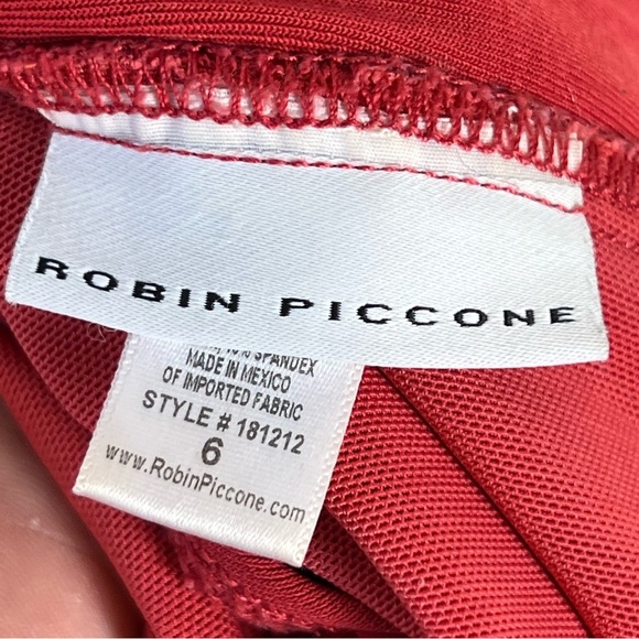 ROBIN PICCONE Lina Ruffle V-neck One Piece Size 6 Brick Red - Picture 11 of 12